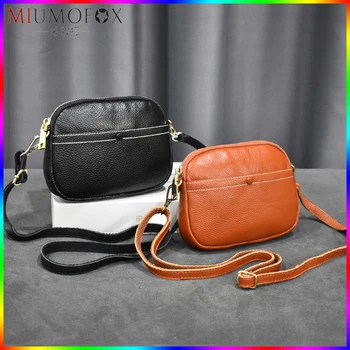 

Genuine Leather Crossbody Bag Women Small Shoulder Messenger Bags Ladies Fashion Purse and Clutch Female Phone Pouch Wallet Bags