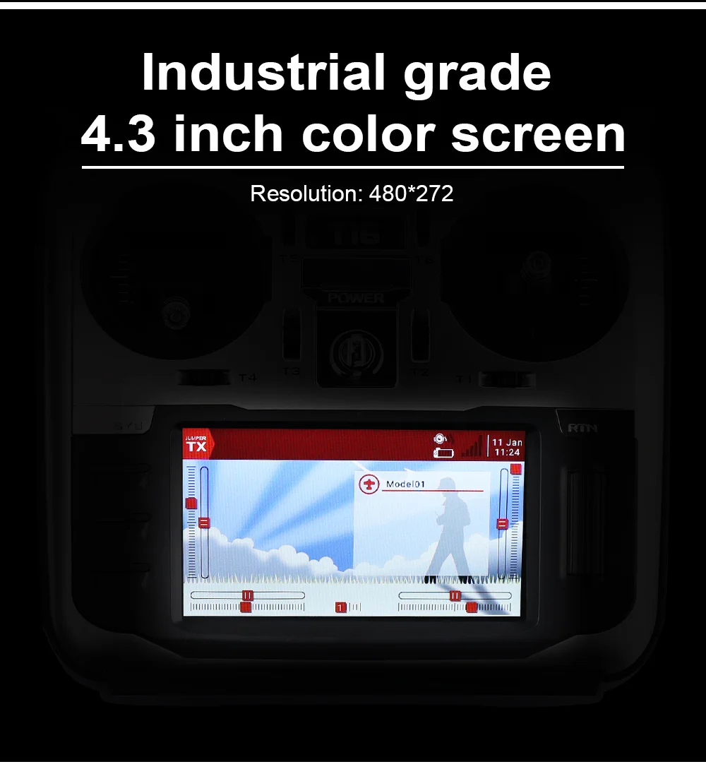 Jumper T16 Pro Hall Gimbal Open Source Multi-protocol Radio Transmitter JP4-in-1 RF Module 2.4G 16CH 4.3" LCD