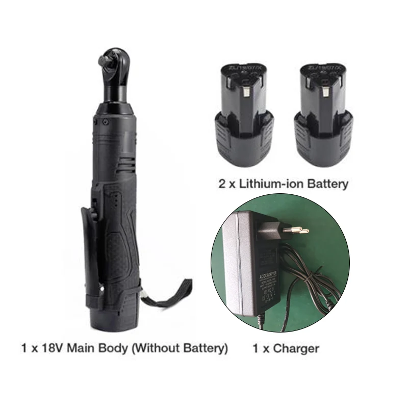 

UK/US/AU/EU Wrench Charger With 2 lithium-ion 5200mah batteries Torque 65Nm Head size 3/8 inch for equipment maintenance