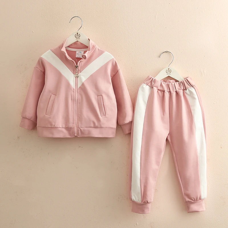 Baby Sports Suit Autumn New Girls' Children's Clothing Coat Pants 2pieces Tracksuit Casual Fashion Zipper Coats+Pants