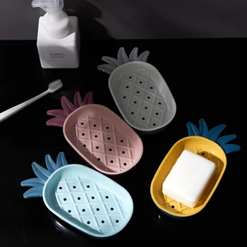 

Cartoon Pineapple Storage Boxes Detachable Easy-to-clean Soap Container Simple Style Drainage Tool Portable Bathroom Accessories