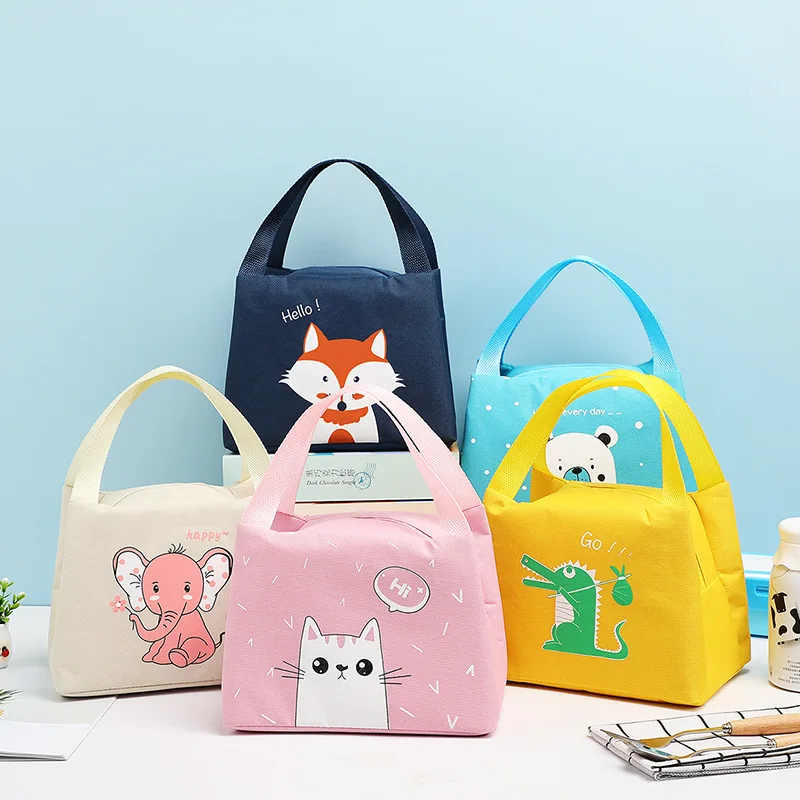 Lunch-Bag Girl Cartoon Cute Pouch Tote Milk-Bottle Food Insulated Kids Portable Children