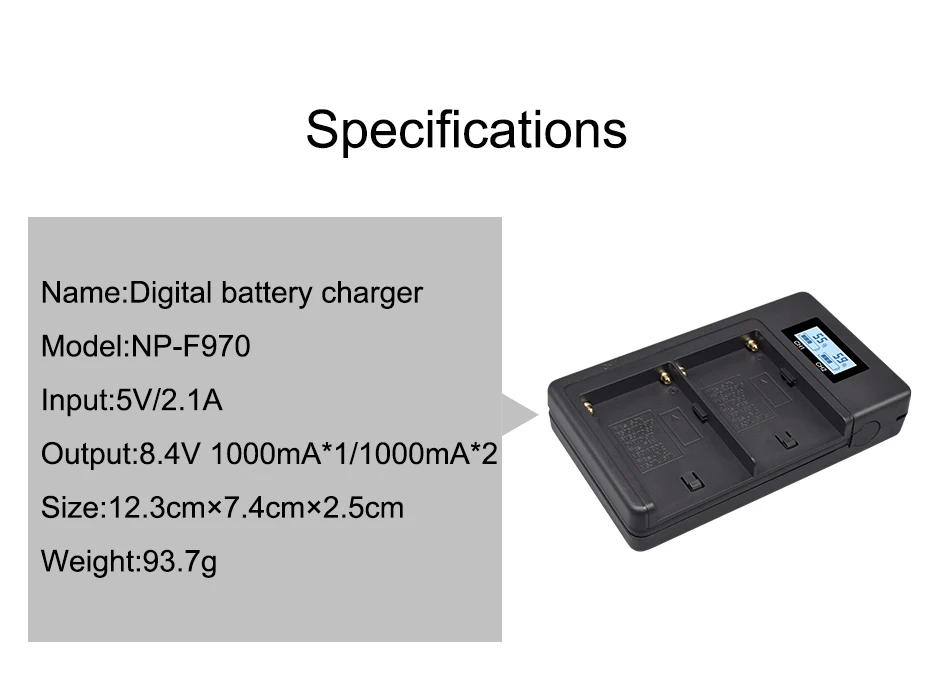 Multifunct NP-F960 NP-F970 NPF960 NPF970 battery charger for SONY F930 F950  F570 CCD-RV100 NP-F550 NP-F770 NP-F750 F960 F970 bluetooth watch charger