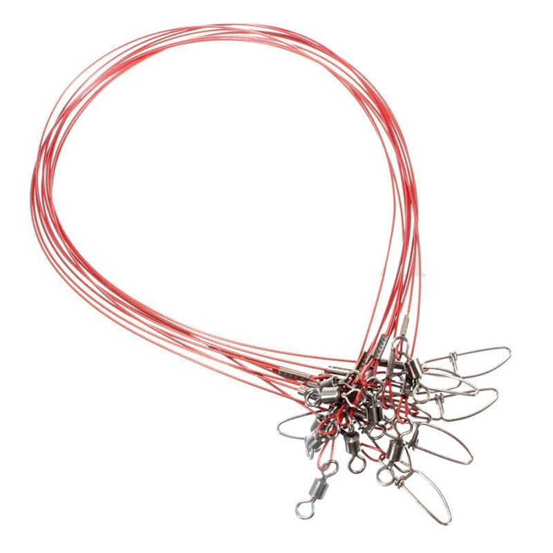 

Fishing Lures Stainless Steel Trace Wire Leader Spinner Swivel Line 50 cm 50 Kg Amount:10 Pcs