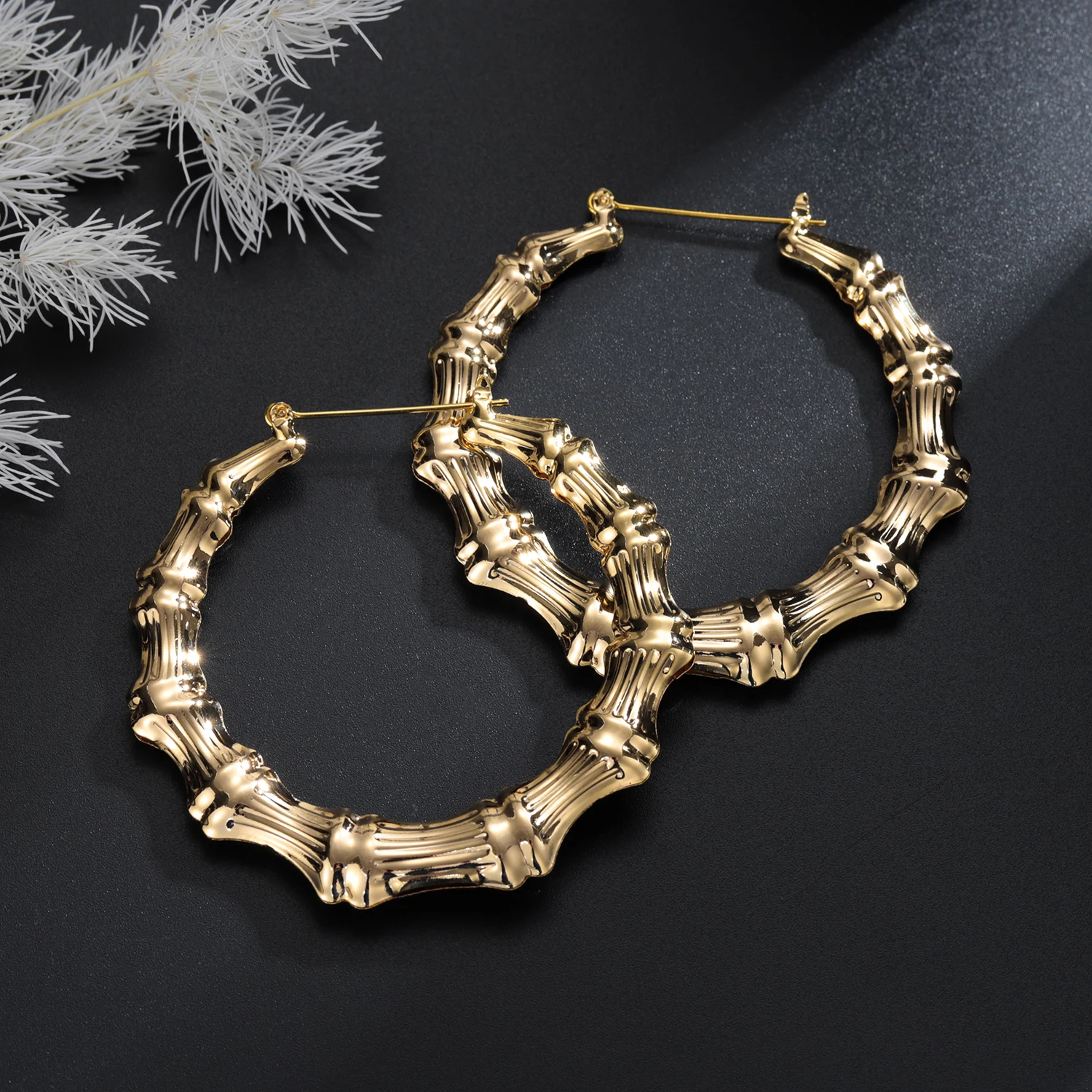 Custom Bamboo Hoop Earrings Image 9