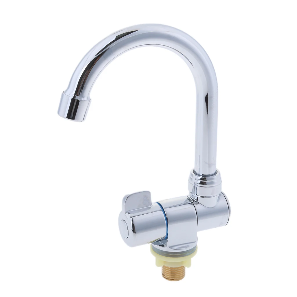 RV Marine Single Cold Tap Sink Water Kitchen 360 Degrees Swivel Spout Wash Faucet #006