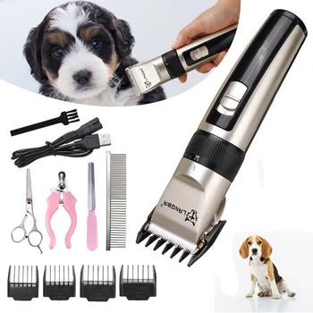 

Professional Dog Hair Trimmer Professional Pet Grooming Set Electrical Rechargeable Pet Clipper Shaver Haircut Machine 110-240V