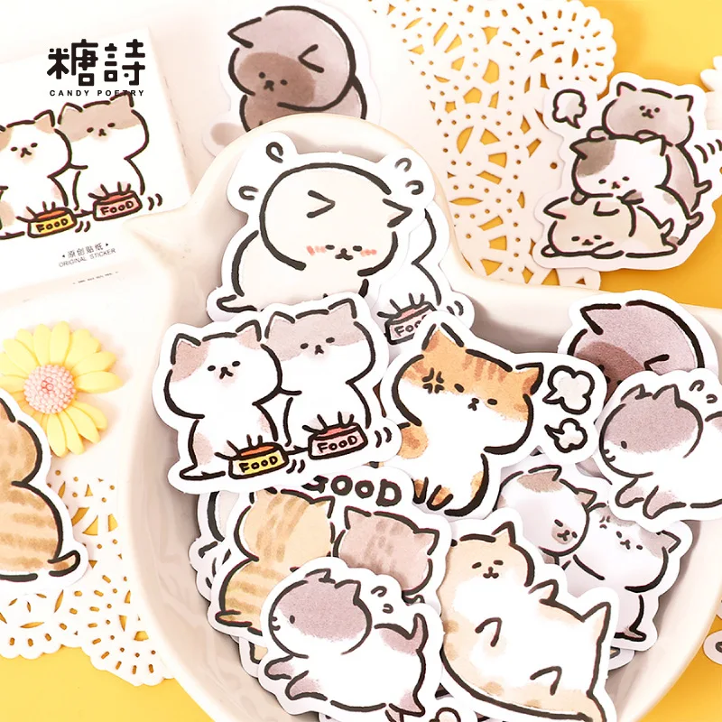 45 шт./кор. Kawaii Cat Stickers DIY ежедневные милые наклейки для детей набор бумажных