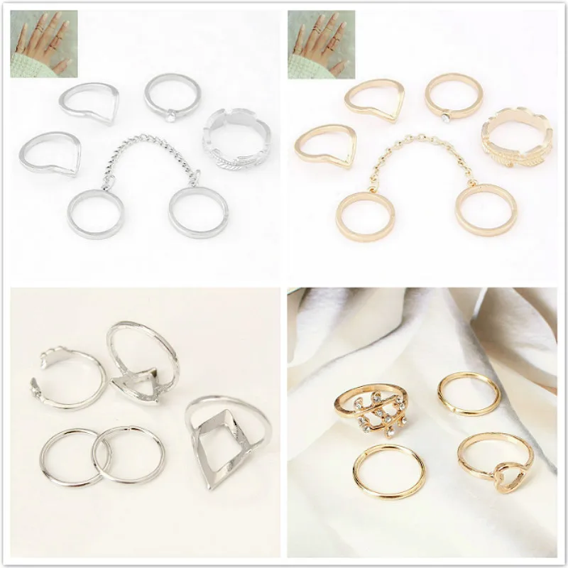 

1 Set Sell Elephant Ring Fashion Gold Color Knuckle Rings For Women Finger Knuckle Rings