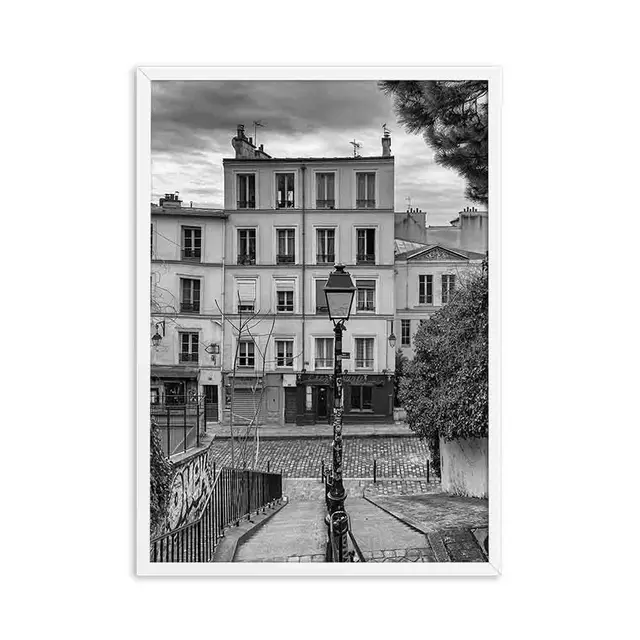 Black and White Europe Cities Photography Wall Art Canvas London Paris Poster Prints Nordic Paintings Picture for Living Room Picture FF