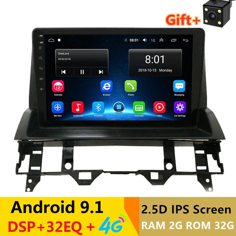 2G RAM 32G ROM Android 9.1 Car video Player GPS for Mazda 6 2002 to 2008  audio car radio stereo navigation with bluetooth wifi