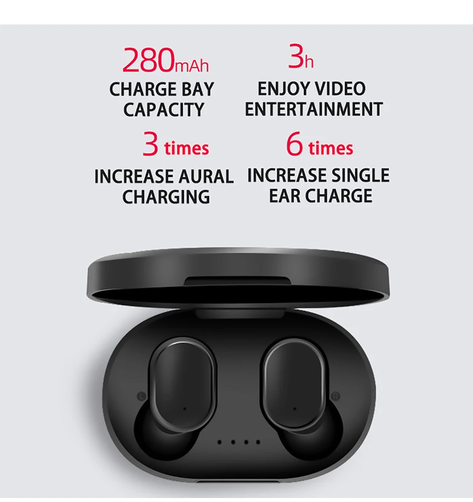 A6S TWS Wireless Earbuds Stereo Mini Bluetooth 5 0 Earphone with Dual Mic Sports Headphones Auto Pairing Noise Reduction Headset