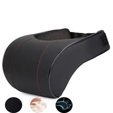 1 шт., хлопковая Автомобильная подушка для шеи с объемным эффектом Памяти, подушка для подголовника из искусственной кожи, подушка для поддержки шеи, держатель для головы, большая автомобильная дышащая универсальная подушка