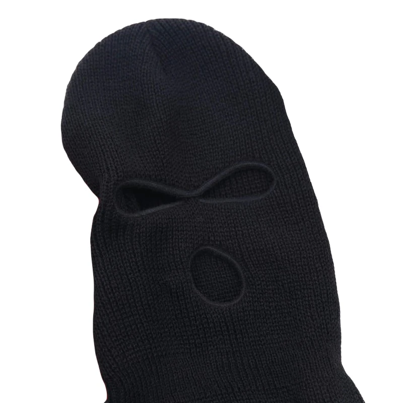 3 Hole Ski Mask Balaclava Black Knit Hat Face Shield Beanie Cap Snow Winter Warm Bike Motorcycle Helmet Ski Mask Neck Warmer