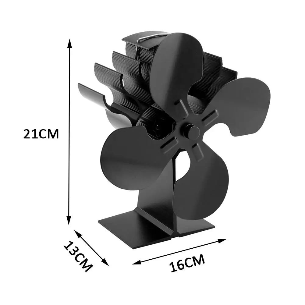 New 4-bladed Thermal Power Fireplace Fan Heat Powered Wood Stove Fan For Wood/Log Burner /Fireplace Eco Friendly Four-leaf Fans