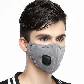 

Fashion Unisex Cotton Breath Valve PM2.5 Mouth Mask Anti-Dust Anti Pollution Mask Cloth Activated carbon filter respirator