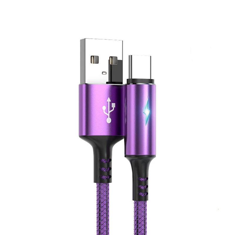 Светодиодный кабель Micro USB для быстрой зарядки 3.0 Внешнее зарядное устройство Android
