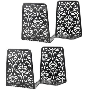 

Bookends Carved Hollow Flower Pattern Art Bookend, 2 Pairs