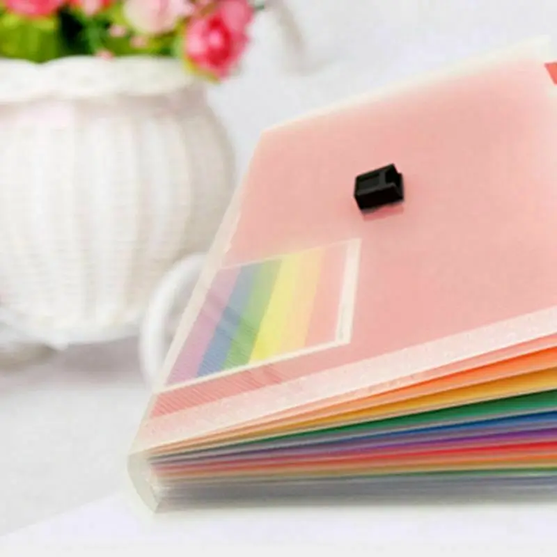 13 Pocket Folder Office Expanding File Colorful A6 File Organizer Document Lot