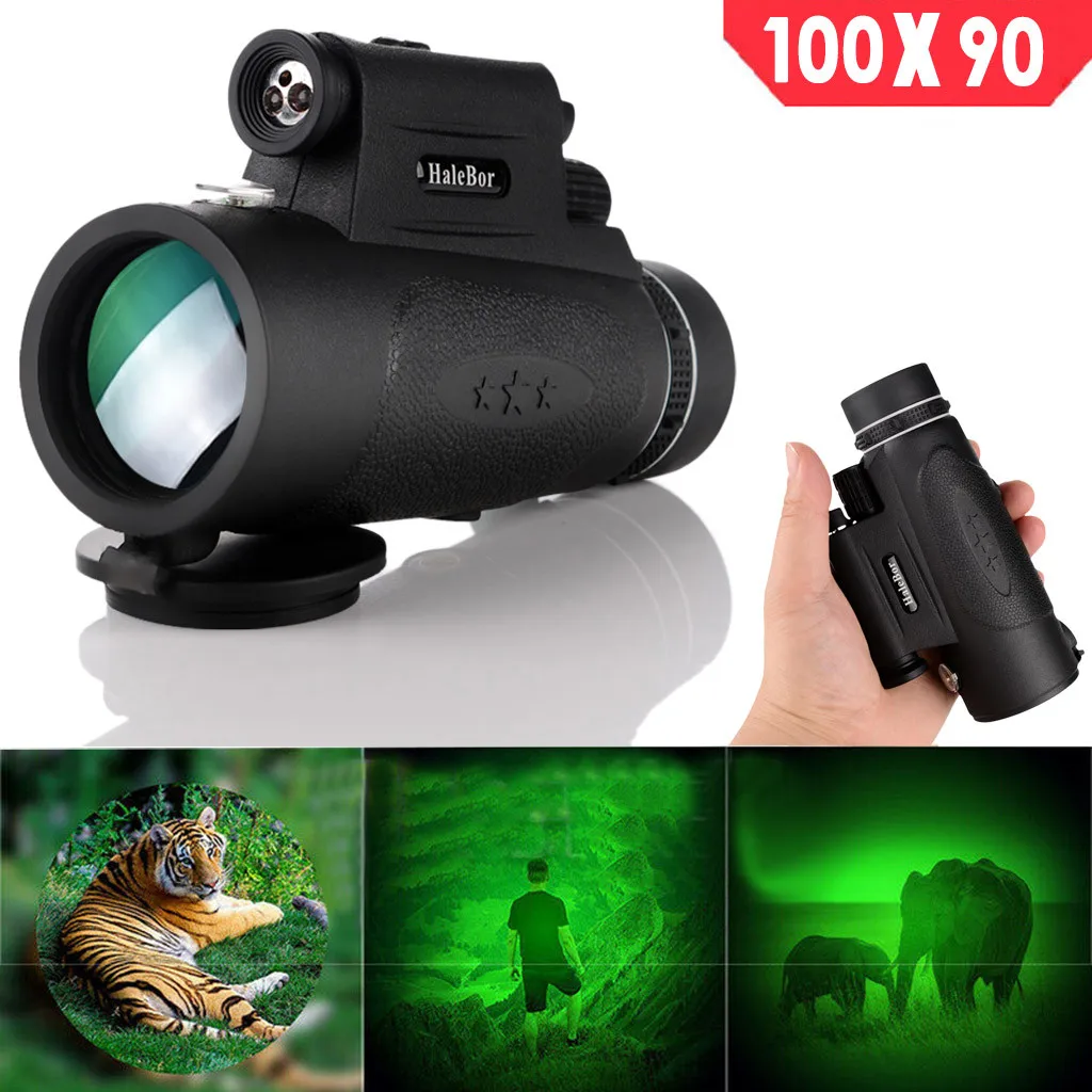 

Metal Monocular Telescope Outdoor Day&Night Vision 100x90 Zoom Optical Monocular Hunting Hiking Telescope 2020 Auror Viewing