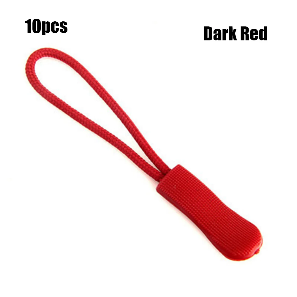 10 шт. фиксатор для троса на молнии, сменный зажим, инструмент для путешествий, чемодан, рюкзак для палатки - Цвет: Dark Red