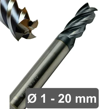 

Router Drill Bits End Mill 4T AlTiN Coated HPC Solid Carbide Milling Cutter 1mm