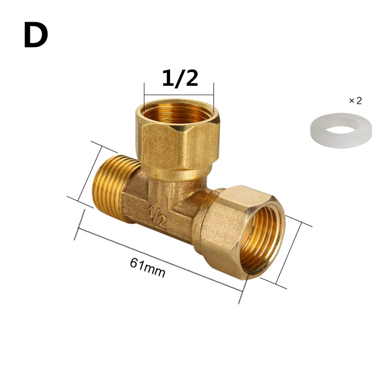 Brass Pipe fitting Male  Female Thread 1/8" 1/4" 3/8" 1/2" BSP Tee Type copper Fittings water oil gas adapter
