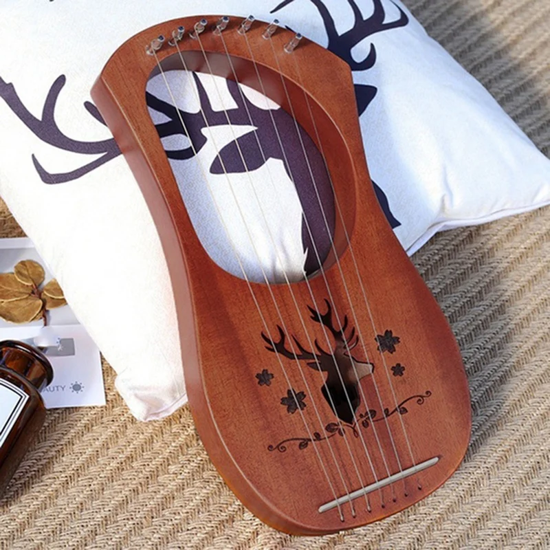 7 String Lyre Harp красное дерево твердые деревянные металлические струны Струнные