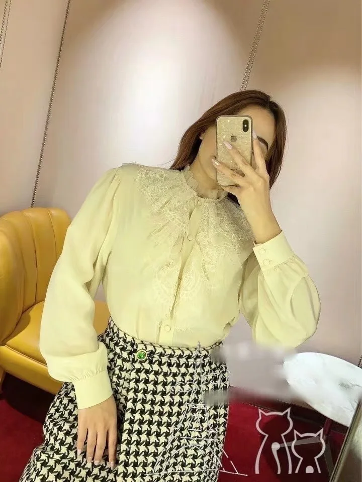 AH12264, модные женские блузки и рубашки,, Подиумные, Роскошные, известный бренд, Европейский дизайн, вечерние, стильная женская одежда