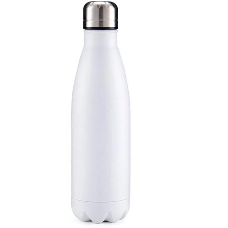 500 мл двухслойная Изолированная вакуумная колба термосы чашка из нержавеющей стали бутылка для воды Кола бутылка для воды Пиво термос для спортивной бутылки - Цвет: Белый