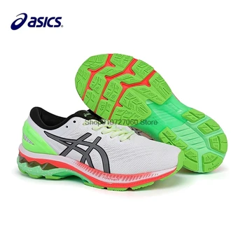 

ASICS GEL-KAYANO 27 generation stable cushioning shock absorption ladies running shoes 36---40 white fluorescent green