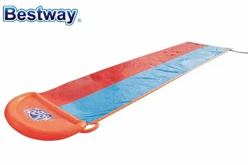 

w1 52208 Bestway 5.49M Long Double-Lane Water-Spray Slide Toy 2-Lane-Slider Racing With A Friend Soft Landing Smooth & Fast Ride
