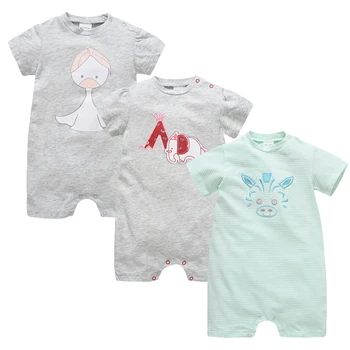 

Kavkas 3 pcs/lot Baby Girl Boy Rompers Newborn roupa bebe Clothes 100% Cotton Cute Animal Printing Jumpsuit