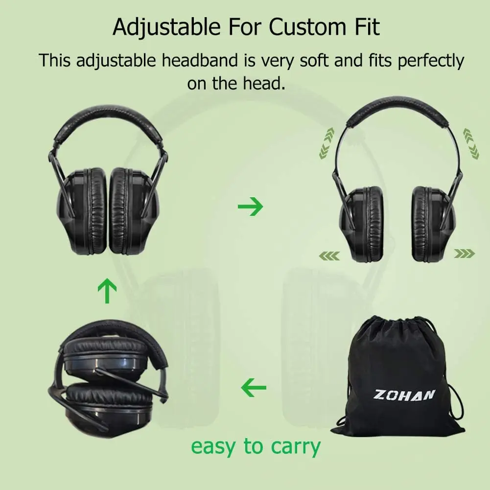 Zohan-fone de ouvido anti-ruído para bebê e criança, proteção auricular, anti-ruído, com redução de ruído, cor preta, para crianças pequenas, para adolescente, 22db