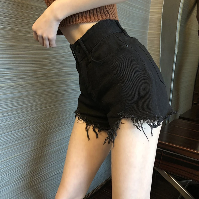 

Shorts Women Jean Denim Short Straight Women High Waist Tassel Summer Shorts Femme Skinny Slim Denim Short