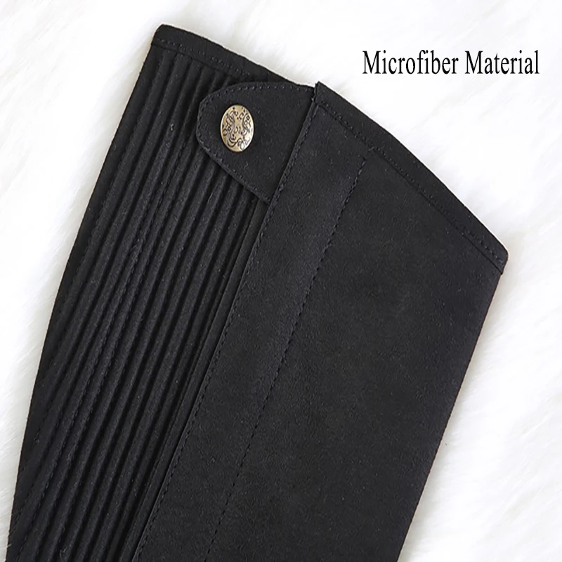 Microfiber Equestrian Gaiter Half Chaps Durable Horse Riding Boots Cover Adult Children Leg Guard Leggings Equitation Equipment 4