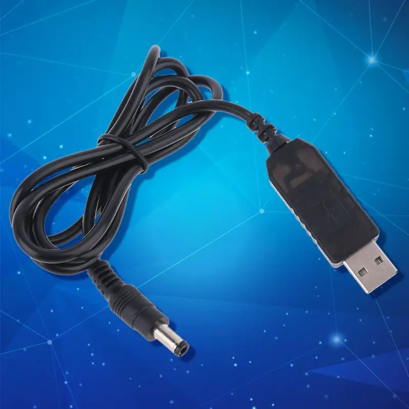 S-TROUBLE Universal QC 3.0 USB auf 5V-12V einstellbare Spannung Step Up 5,5x2,1mm Kabel Power Boost Line für WiFi Router LED Strip 12V Gerät