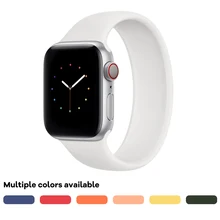 Aliexpress - Compatible With Apple Watch Strap 38 MM 40 MM 42 MM 44 MM  Non-Buckle Sports Elastic Silicone Wrist Strap Suitable For iWatch