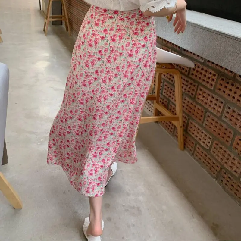 2021-summer-fashion-skirt-women's-elegant-korean-sexy-rose-floral-print-midi-skirts