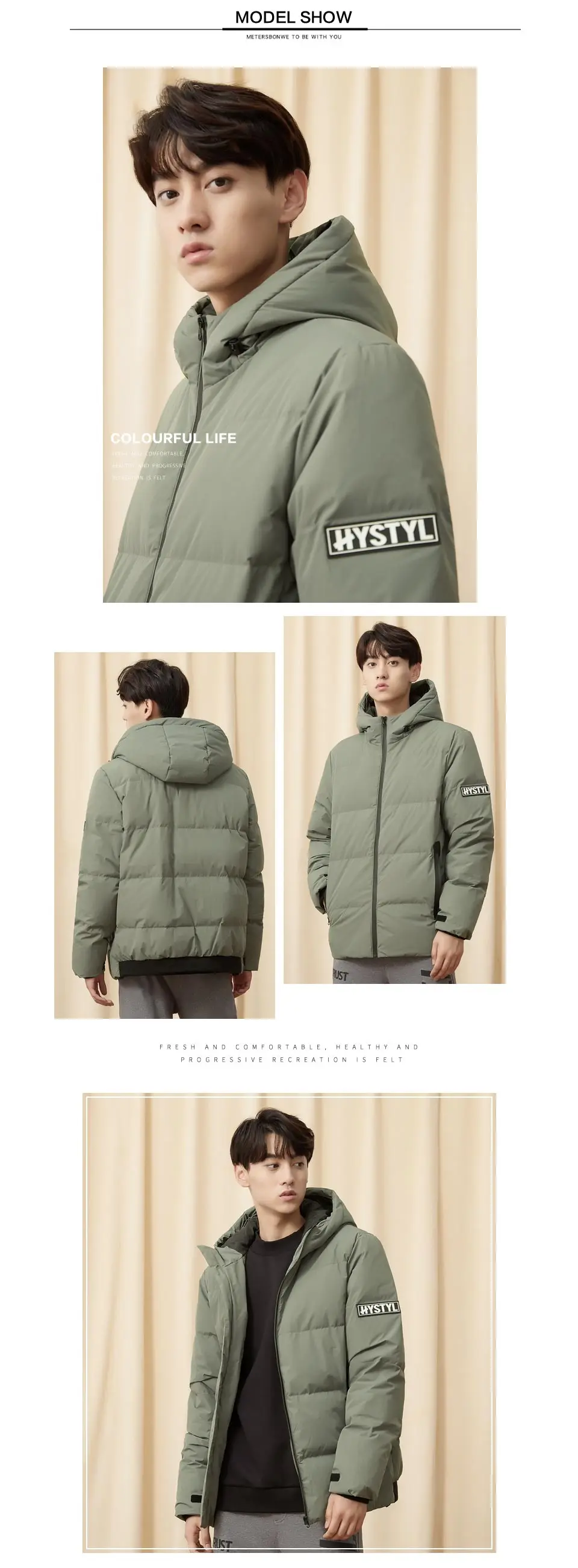 Metersbonwe Thick Down Jacket Men Winter Warm 90% White Duck Down Coat Bread Down Coat Lining Hooded Man Coat Outwear