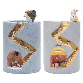 

Household Creative Cartoon Style Flower Pot Home Garden Decorative Flower Pot Light Forest Live-rabbit Outing Flower Pot