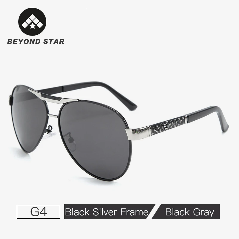 BEYONDSTAR классические Винтажные Солнцезащитные очки пилота мужские поляризованные Роскошные Ретро Ray Bann солнцезащитные очки для мужчин черные водительские оттенки G819 - Цвет линз: G4 Dark Grey