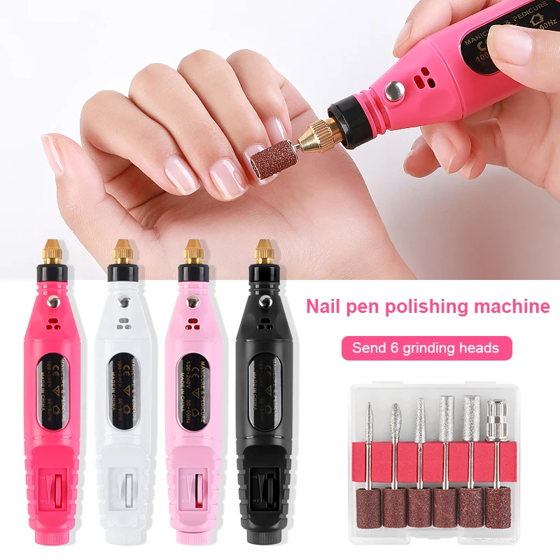 USB Charging Electric Manicure Drill Polish Grinding Nail Art Tool Polisher Care Tools Kit Personal Use TSLM2 | Красота и здоровье