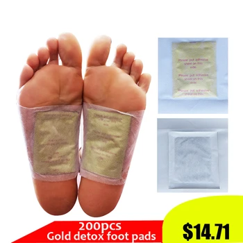 

200pcs/lot Detox Foot Patch Golden Premium Detox Foot Pads Improve Sleep Slimming Pads Anti-Swelling Herbal Cleansing Patch