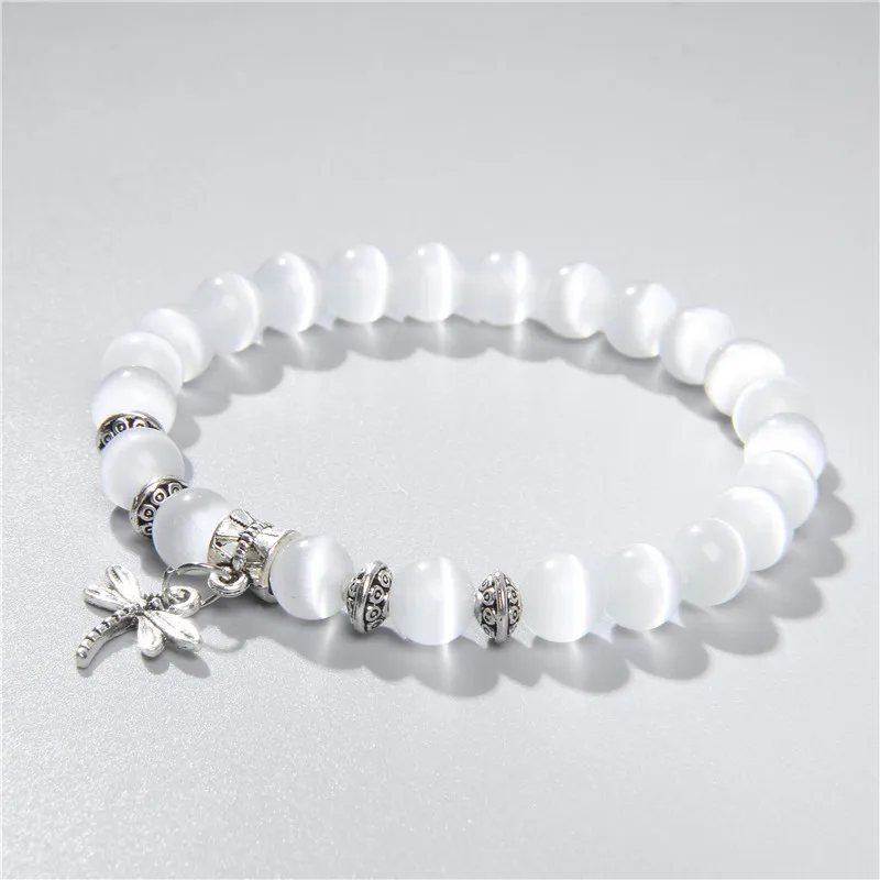 Bracelet Jewelry Cat Eye Stone Beads For Women Men Animal Charm Bangle Pendant