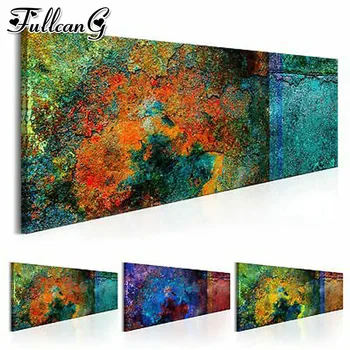 

FULLCANG Abstract colorful landscape large diamond painting diy full square round drill mosaic embroidery sale decoration FC2510