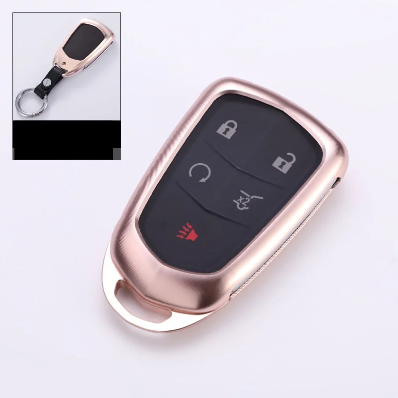 Автомобиль из алюминиевого сплава Key Holder крышка чехол в виде ракушки для Cadillac ESV Cadillac Escalade CTS XTS SRX от АТС CT5 XT5 XT6 - Название цвета: 02