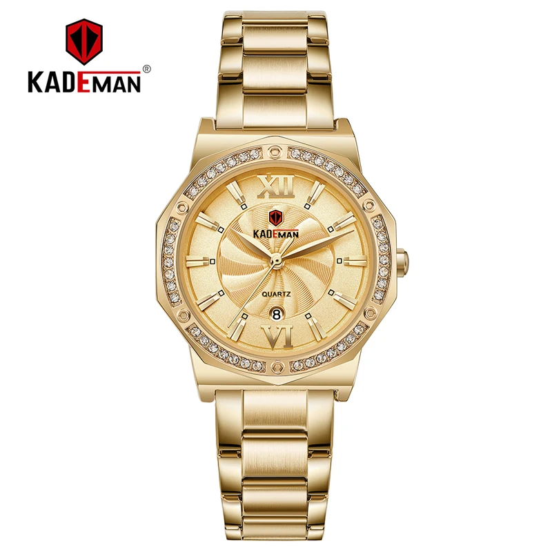 829-G-G-G KADEMAN женские часы новые роскошные ЖЕНСКИЕ НАРЯДНЫЕ кварцевые часы Элегантные Кристаллы браслет наручные часы 3TAM полная сталь Топ бренд - Цвет: 829-G-G-G