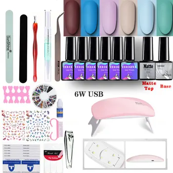 

Lghzlink Gel Nail Polish Set Nail Sticker With UV Lamp Soak Off Manicure Tools Set Nail Art For Nail Tools Manicures Nail