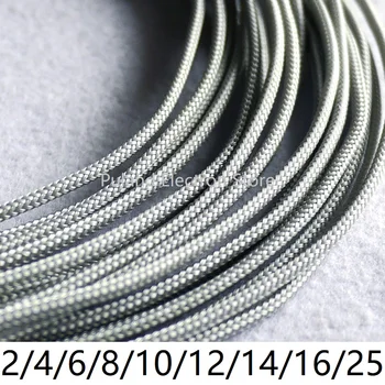 

Grey PET Braided Wire Sleeve 3 4 6 8 10 12 14 16 25mm Tight High Density Insulated Cable Protect Expandable Sheath Single Color
